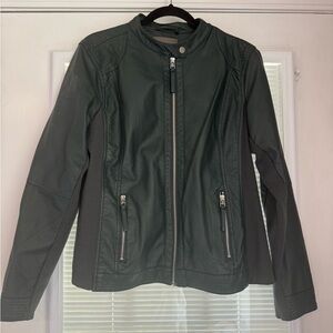 Maurices Dark Green Faux Leather Jacket